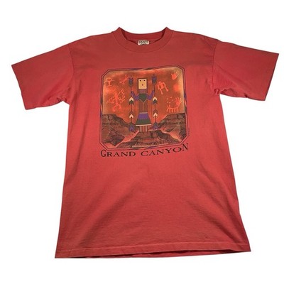 Vtg 90s Grand Canyon T Shirt L Tribal Graphic Prairie Mountain Single Stitch USA