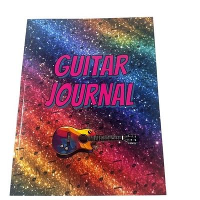 Girls Guitar Tab Notebook Journal 8.5x11 Rainbow Galaxy Music Practice Book New