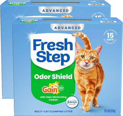 Advanced Odor Shield Multi Cat Clumping Litter with Febreze Freshness, Low Dust,