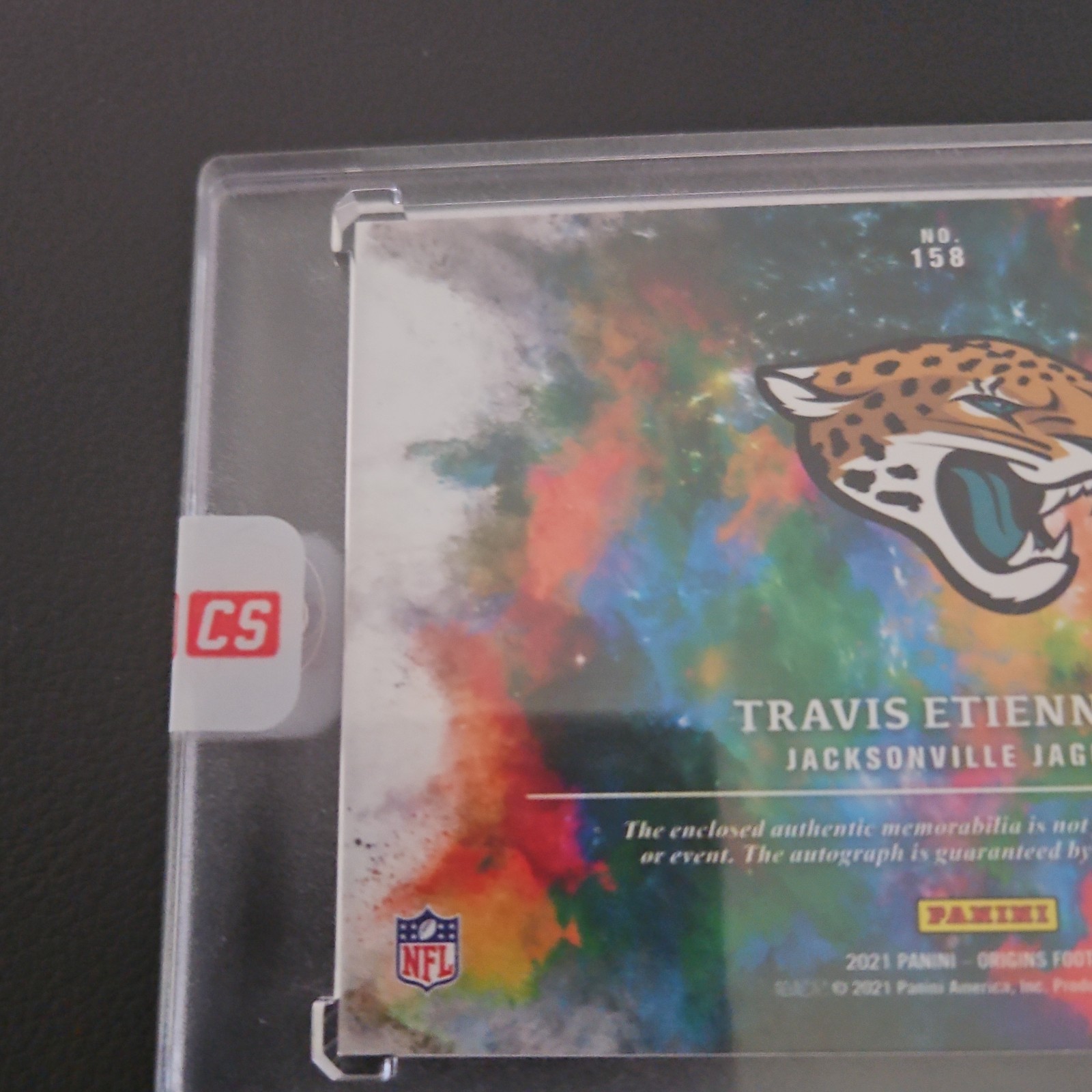 Panini 2021 Origins Travis Etienne Jr RC Jumbo Jersey Auto Patch Red /99 #158 view 5