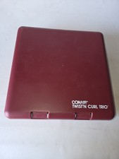 Vintage 1990 CONAIR TWIST N CURL Trio Mini Curling Iron Brush Travel Case SG3