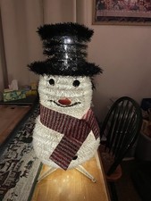 Lighted Collapsing Snowman With LED Lights Battery Not Included 25  Tall NEW 