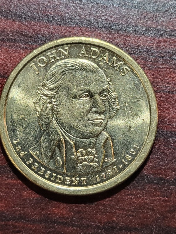 John Adam United States President dollar coin with state of liberty on the back