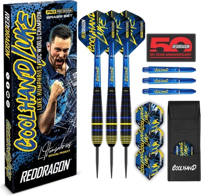 Red Dragon Luke Humphries 22g Messing Dartpfeile Set Mit Flights Und Schäften