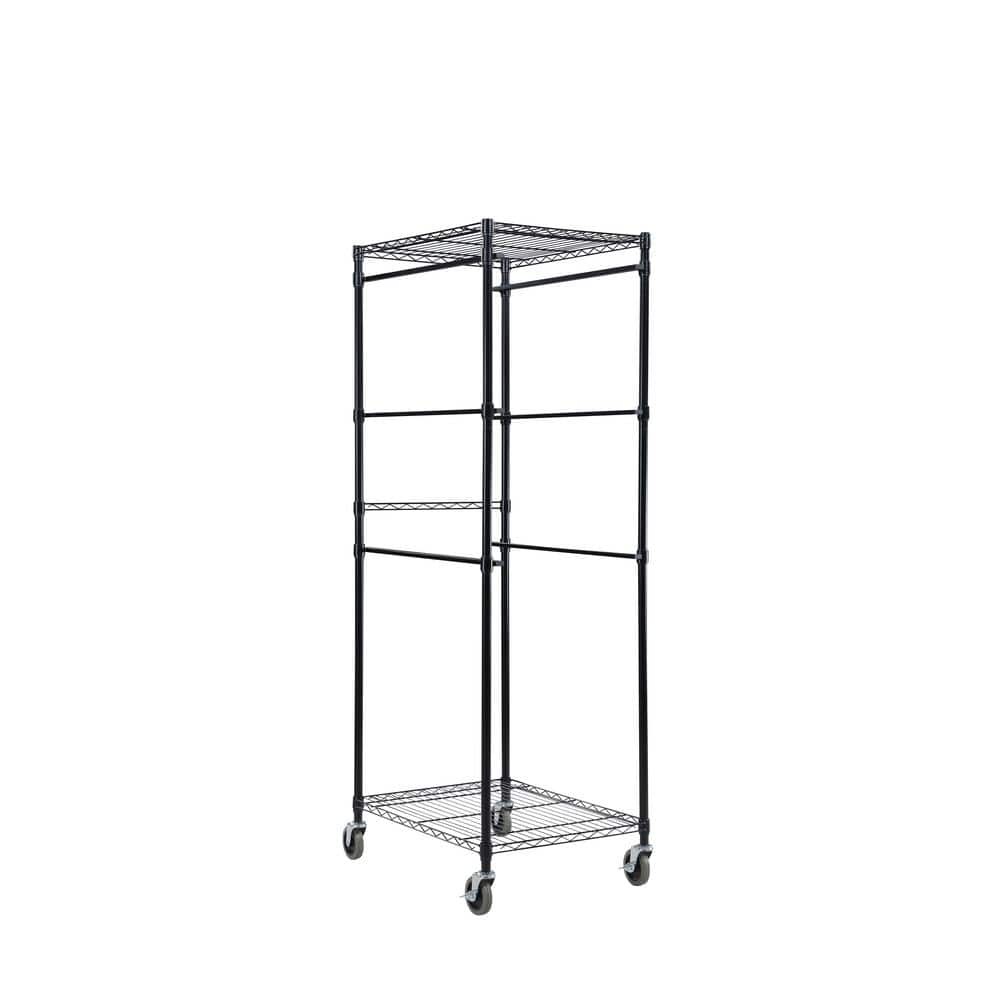 HDX Steel Wire Storage Tote Rack w/Casters for 27 Gal Totes Black