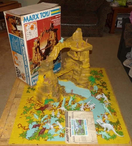 Marx Playset Prehistoric Mountain #3414 looks complete in box