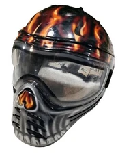 Save Phace Ghost Rider Flame Skull Paintball Mask & Goggles Thermal Lens Cosplay