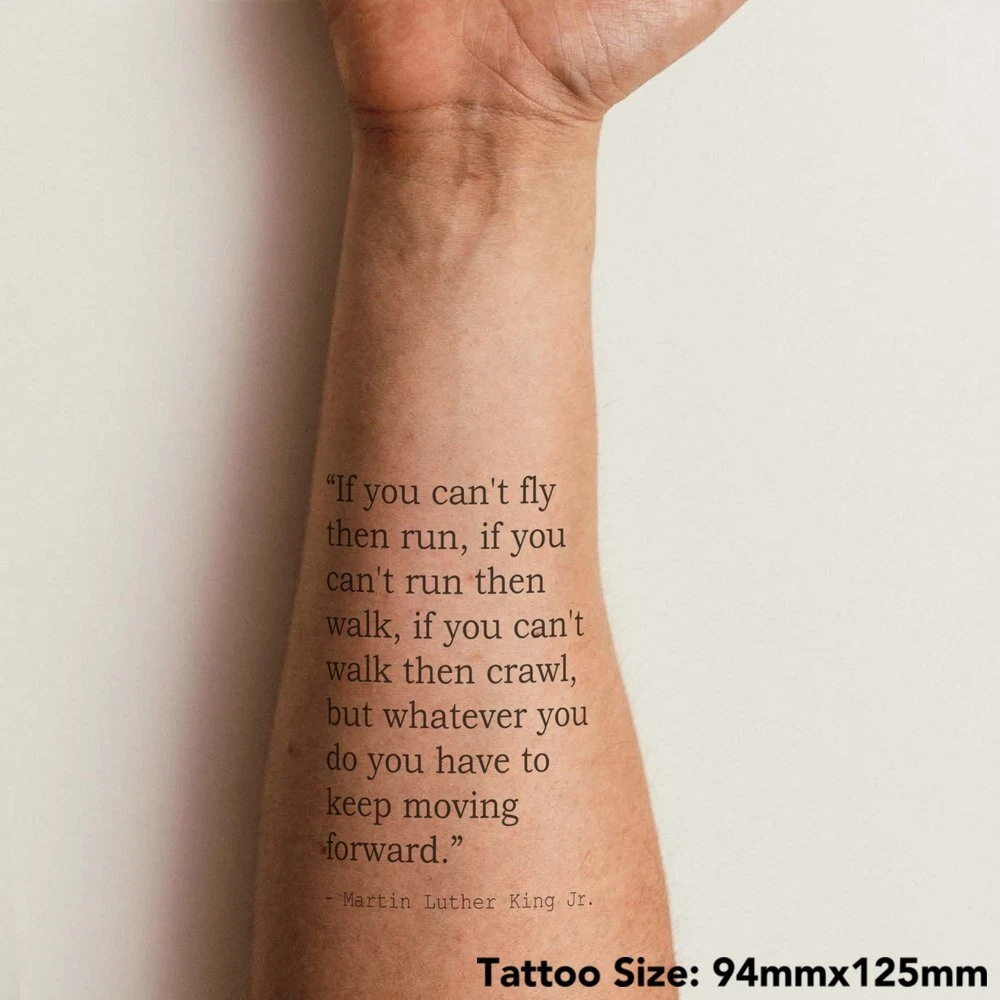 Large Inspirational Martin Luther King Jr. Quote Temporary Tattoo (TO00003624)