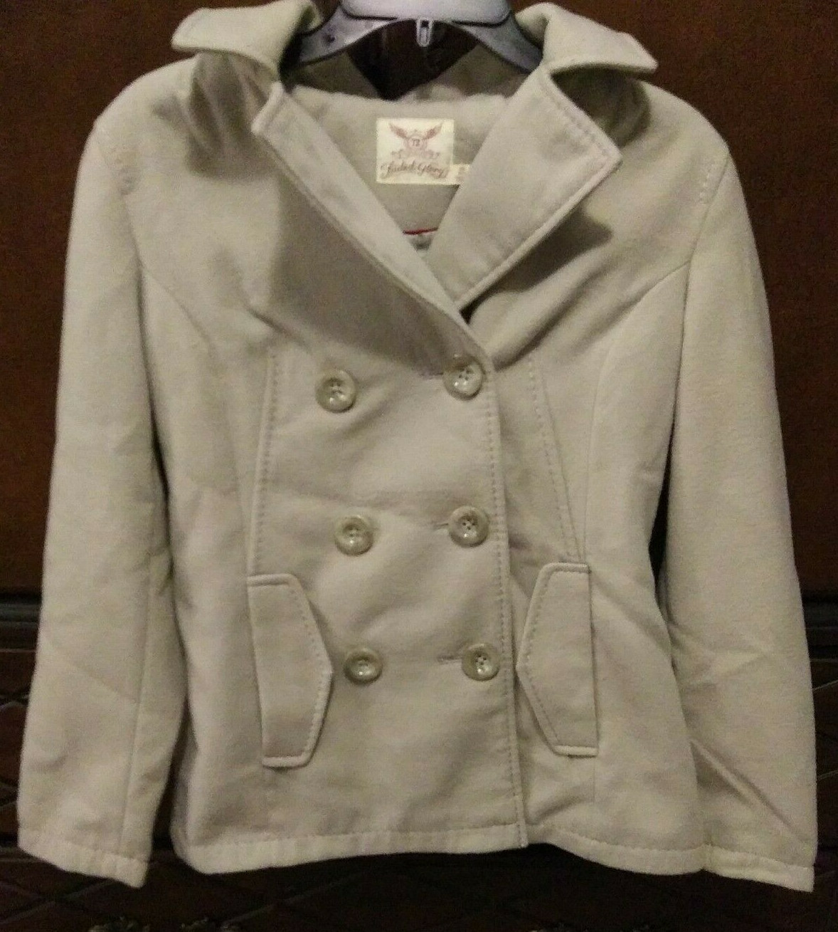 Faded Glory Soft Beige Button Up Coat 