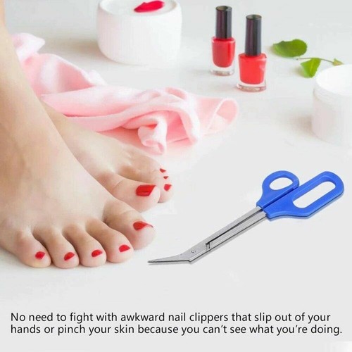 US 2-4 Pack Multi Use Easy Grip Long Handled Toe Nail Scissors Clippers Nippers - Picture 9 of 9