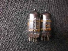  2 Pair 7025 AMPEREX MULLARD GT. BRITAIN GLOBE LOGO TUBES TESTED