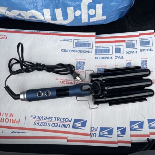 Quality TruBeauty Style Bender Triple Barrel Waiver Curling Iron 1" Navy Blue #2 - 第 1/5 張圖片