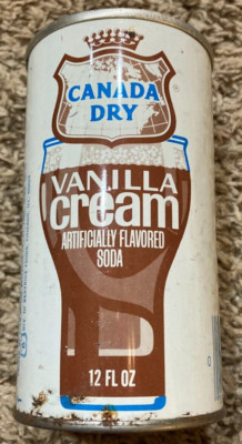 VINTAGE CANADA DRY VANILLA CREAM SODA STEEL PULL TAB CAN