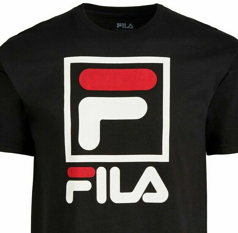 T shirt uomo FILA Impilati Loghi Retro Sportivi Stile 100% Cotone Taglia S_M_L