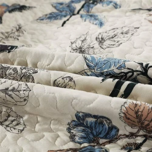 Juego de edredón floral king 108x96 acogedor cobertor de ropa de cama de microfibra decoración del hogar Foto 4 de 4