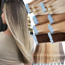 Balayage Tape in Human Hair Extensions Remy Human Hair Thick 60PCS 150G Ombre US