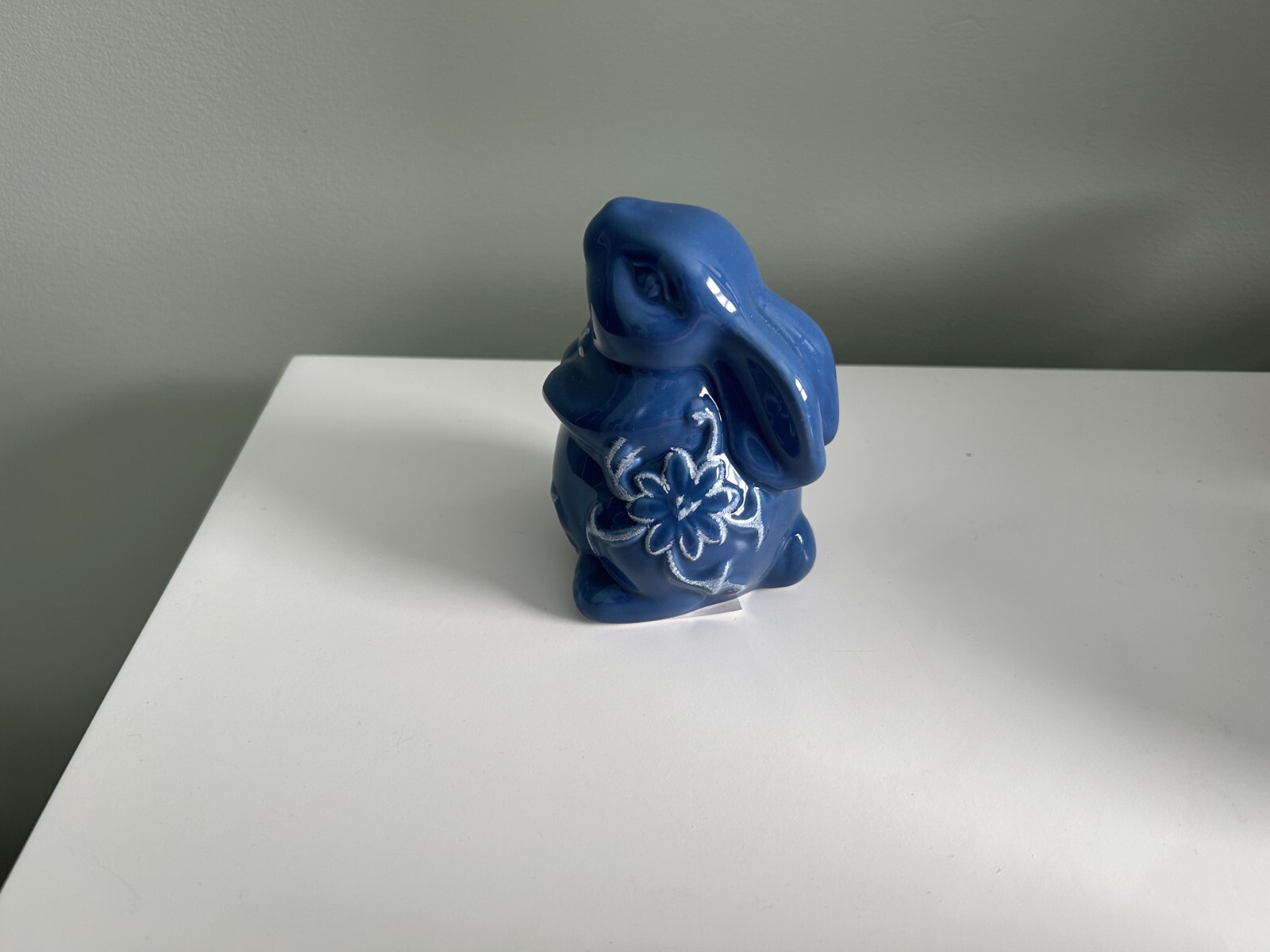 Hobby Lobby Ceramic Floral Thankful Bunny, BLUE, NWT eBay