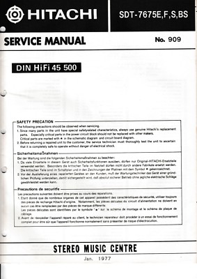 Service Manual-Anleitung für Hitachi SDT-7675 