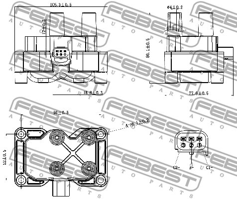 21640-002 FEBEST Ignition Coil Unit for FORD,FORD AUSTRALIA,FORD USA,MAZDA,VOLVO