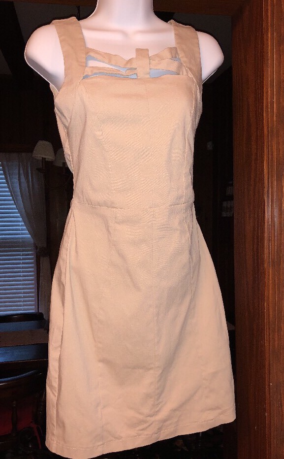 NWT $58 Beige Criss Cross Dresscode LA Women's Stretchy Sleeveless Dress  Small | eBay