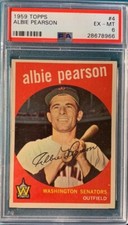 1959 Topps Baseball #4 Albie Pearson PSA 6 Nicely Centered