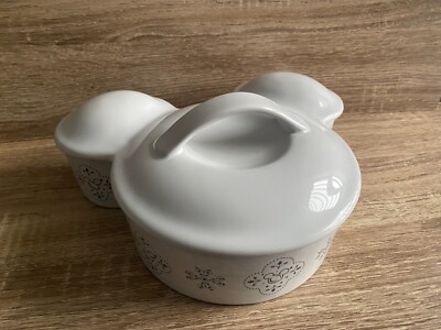 NEU Disney Parks Mickey Mouse Auflaufform & Deckel weiß Keramik Backen Kochgeschirr