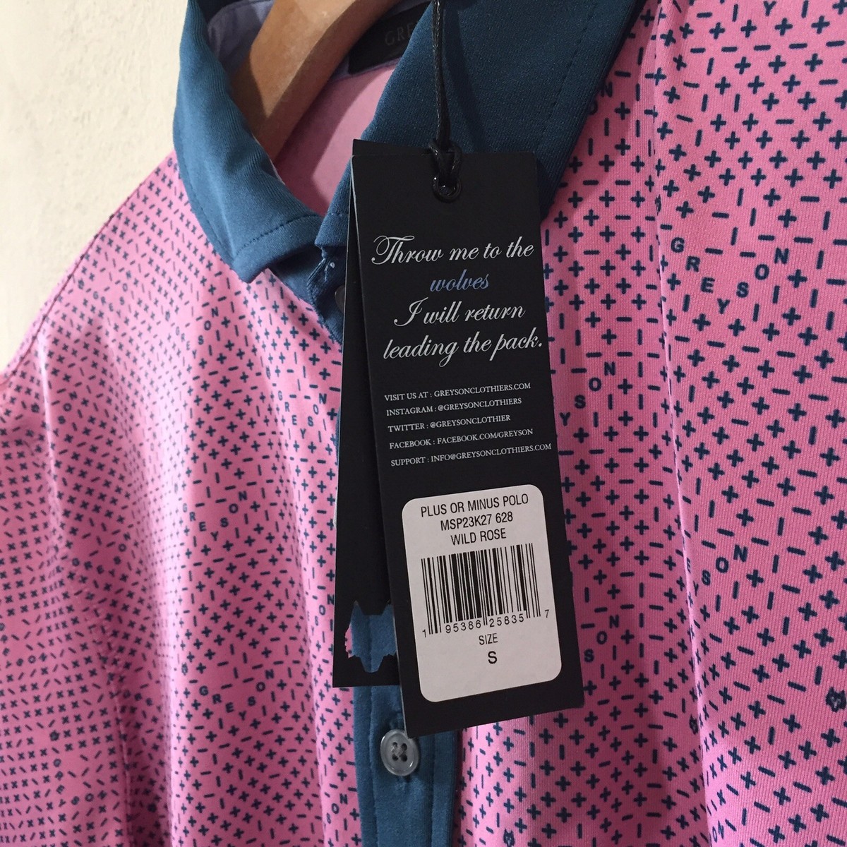 Greyson Golf S/S Polo Shirt Plus Minus Print Wild Rose Pink