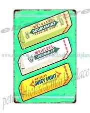 poster indoor outdoor garage decor  Wrigley's Gum metal tin sign