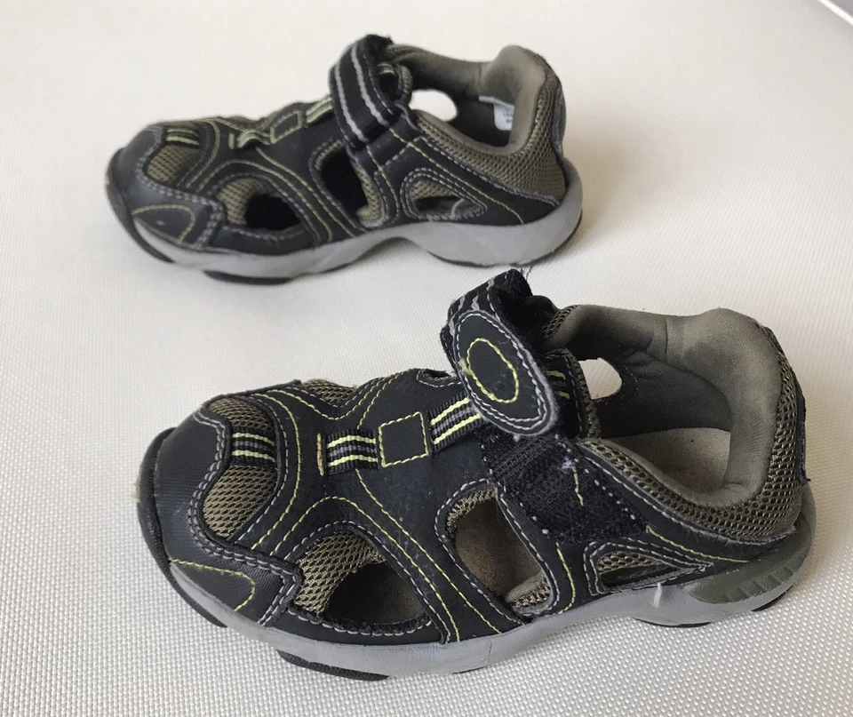 Stride Rite Bebé Niño Zapatos Sandalias 10 M Gus Cuero Verde Lavable  Foto 3 de 4