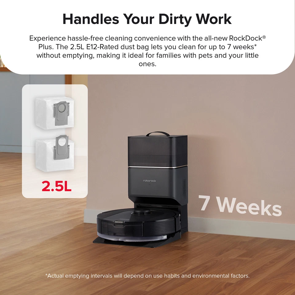 Roborock Q5 Pro+ Self-Empty Robot Vacuum and Mop, 5500Pa - Certified Refurbished - Image 3 of 4