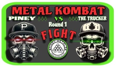 #ad Metal Kombat Round 1: Piney vs The Trucker Colorized 1 oz Silver Bar $81.94