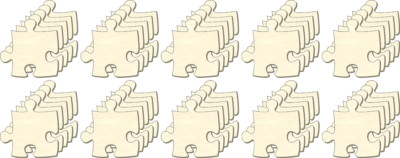 Blanko Puzzle unendlich Mini, Set 50 Teile, Puzzleteile aus Holz, Bemalen, Deko