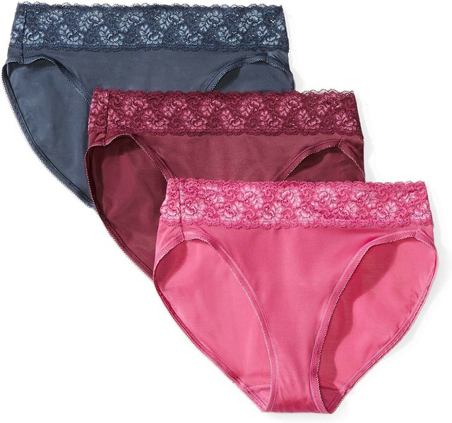 Arabella Women's Soft Microfiber Panty With Lace Waist 3 Pack for sale online eBay