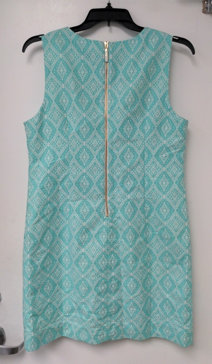 Southern Tide Women's Teal Paisley Jacquard Pockets Dress Size 14