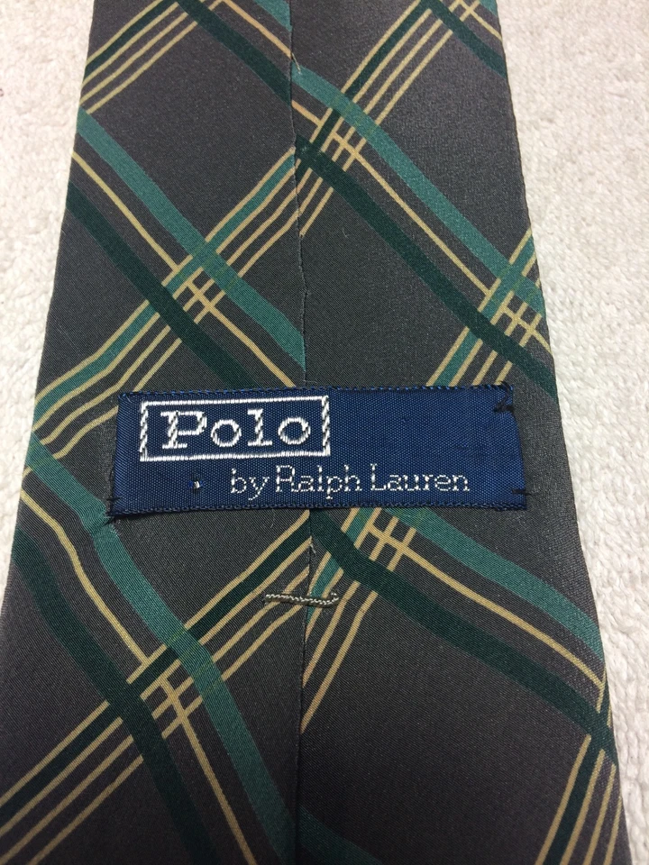 RALPH LAUREN CORBATA HOMBRE GRIS CON VERDE AZULADO 3,5 X 59 Foto 4 de 4