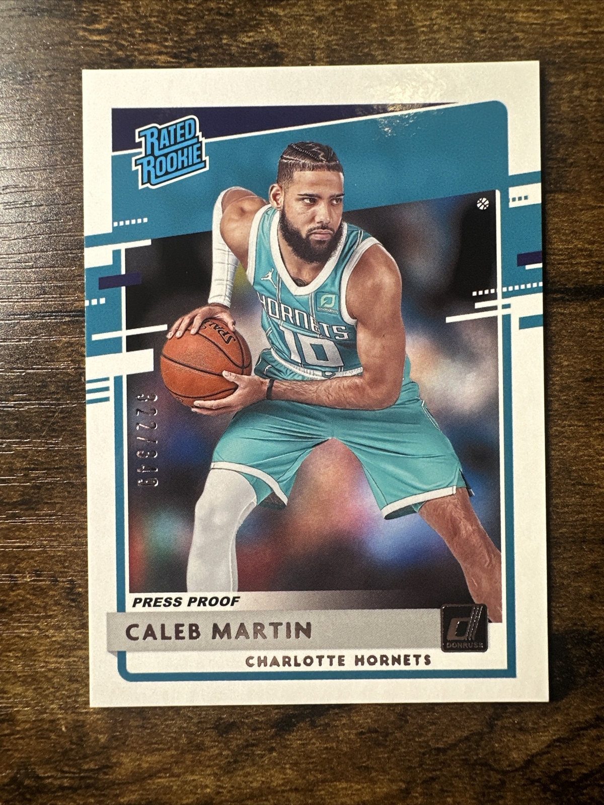 2020 Panini Donruss Rated Rookies Press Proof Silver /349 Caleb Martin Rookie RC