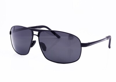 TED Browne London polarisierte Herren Sonnenbrille schwarzes Metallgestell Größe L Federscharnier