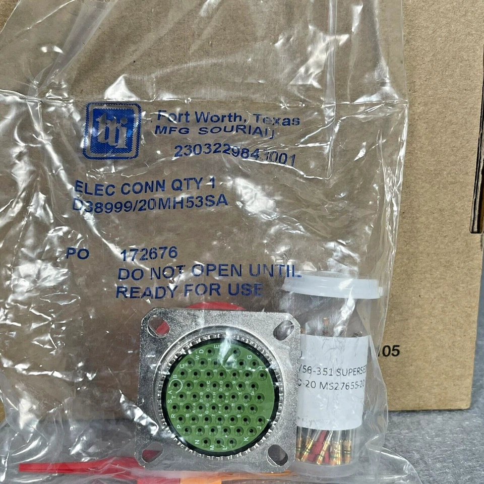 ITT D38999/20MH53SA Circular MIL Spec Connector 53P Size 23 Flange Mnt Recpt - Image 2 of 4