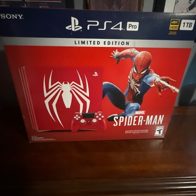 Sony PlayStation 4 Slim Limited Edition Marvel's Spider Man 1TB Red Console...