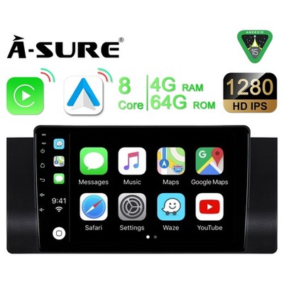 9'' 4+64G Android 15 Autoradio 8CORE Navi Für BMW E53 E53 X5 E39 GPS WIFI +Kam