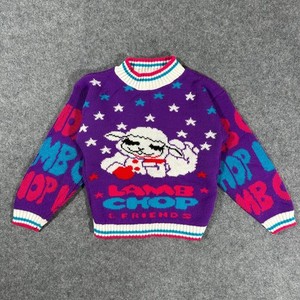 Hot Cashews Youth Knit Sweater Lamb Chop & Friends 1993 Made in USA - 14 x 16.5