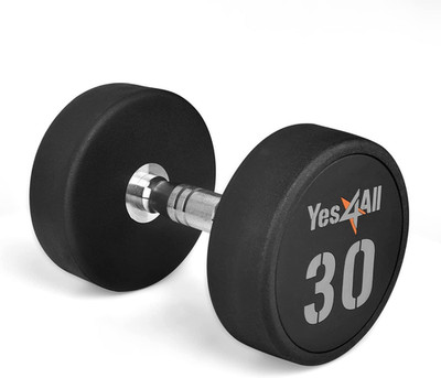 Urethane Dumbbell with Anti-Slip Knurled Handle 5-50 LB for Muscle Building - So