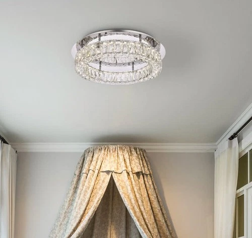 Elegant Lighting 3503F22 Monroe 22"W LED Semi-Flush Ceiling - Chrome - Picture 3 of 4