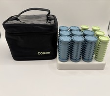 Conair Compact Hot Rollers Travel Set 12 Heated Hair Rollers w Case Tested