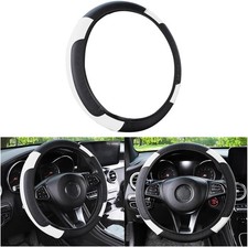 Elastic Car Steering Wheel Cover, Stretch Anti-Slip Vehicle Steer Wheel -White