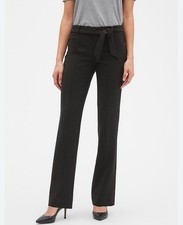 NWT Banana Republic Classic Black Logan Dress Pants Tie Belt Size 2 NEW 79.99