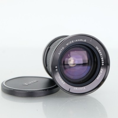 Canon FD Mount 28mm f/2.5 Vivitar Wide Angle Prime Lens Manual Focus SLR Film Ca