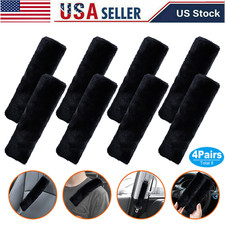4pcs Car Seat Belt Cover Soft Sheepskin Shoulder Pad For Comfortable Driving