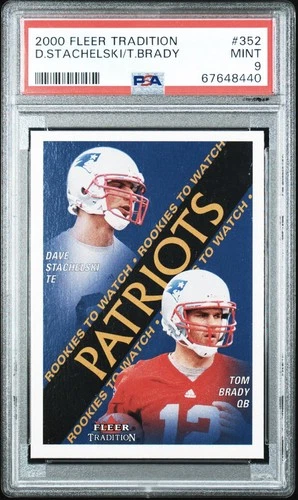 2000 FLEER TRADITION #352 TOM BRADY PSA 9 ROOKIE CARD CENTERED PATRIOTS GOAT