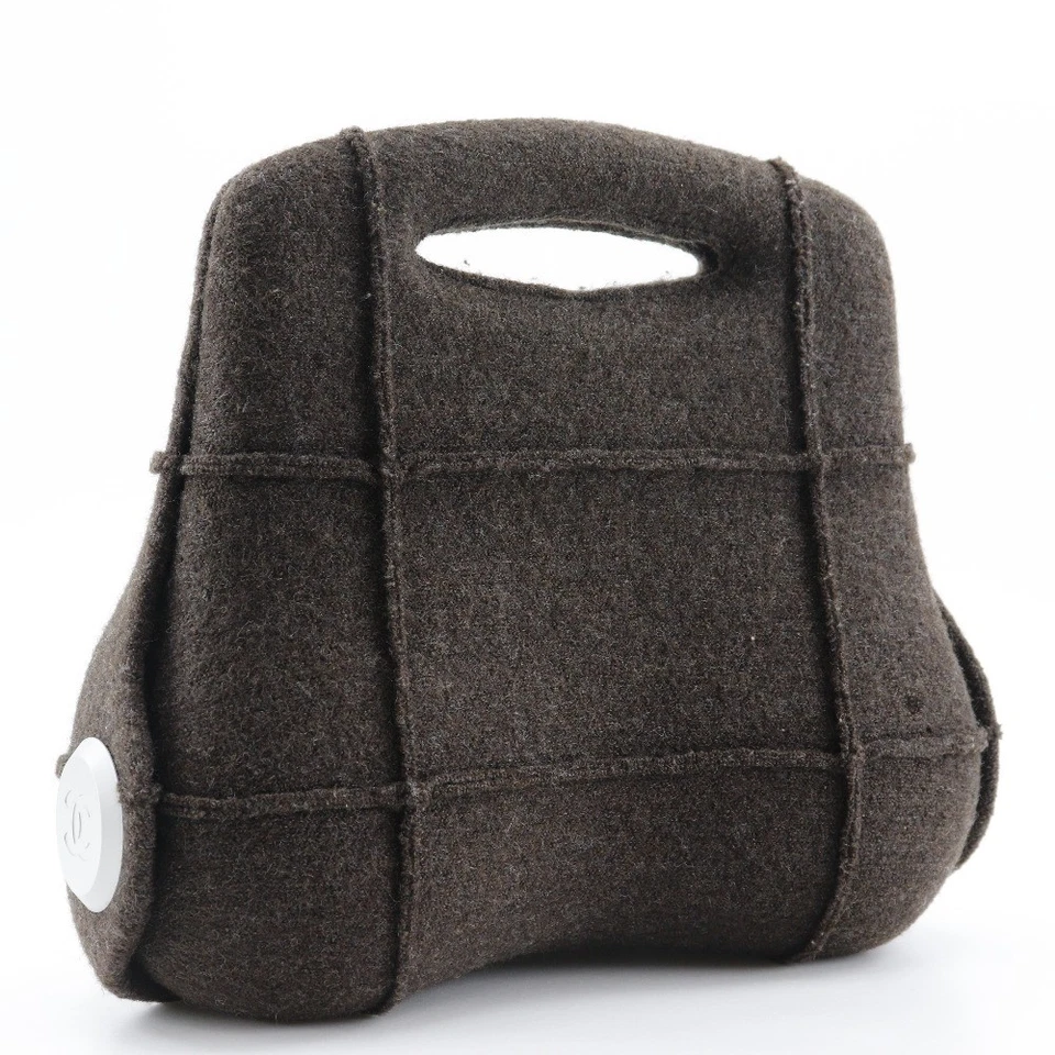 Bolso de mano Chanel de lana marrón para mujer Foto 3 de 4